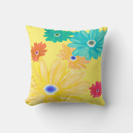 Lemon Yellow Summer Floral Kussen