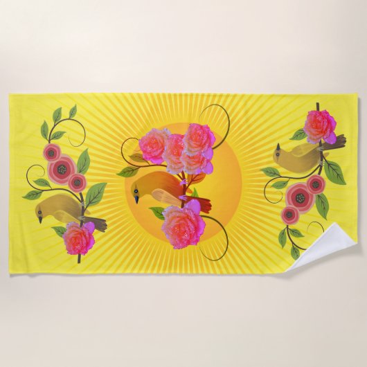 Lemon Yellow Sunshine & Dew Drops Strandlaken (Voorkant)