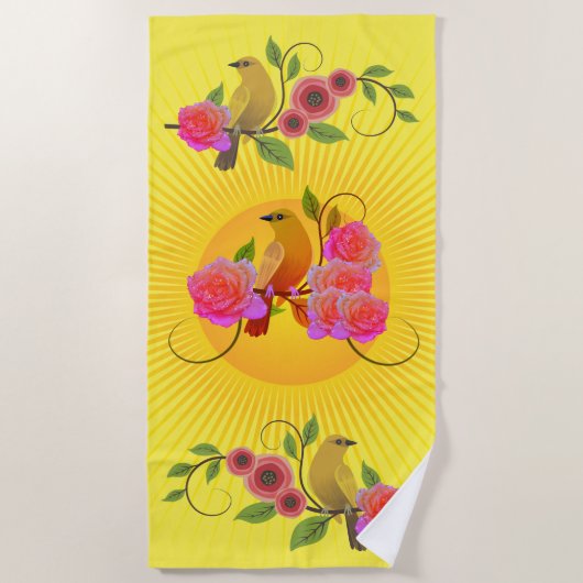 Lemon Yellow Sunshine & Dew Drops Strandlaken (Voorkant)