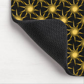 Lemon Yellow Swirling Suns Mousepad Muismat (Hoek)