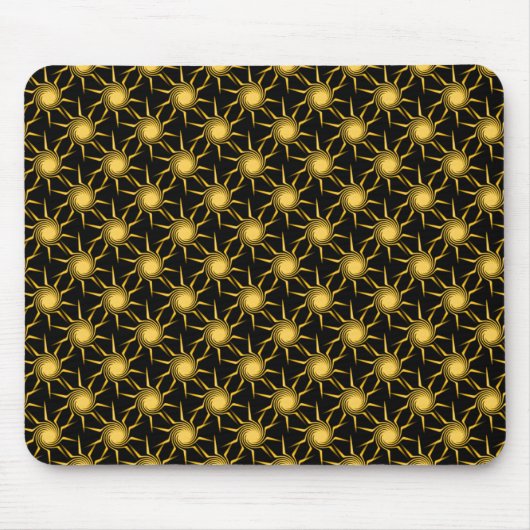 Lemon Yellow Swirling Suns Mousepad Muismat (Voorkant)