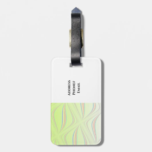 Lemon Yellow Swirly Pattern Bagagelabel (Achterkant verticaal)
