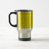 Lemon Yellow Travel Mug met witte pooldots Reisbeker (Links)