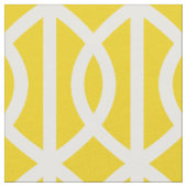 Lemon Yellow Trellis Pattern Fabric Stof (Close Up)