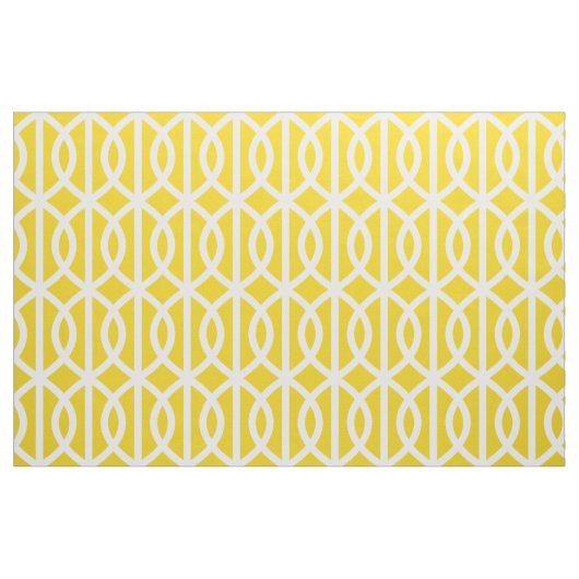 Lemon Yellow Trellis Pattern Fabric Stof (Fat Quarter)