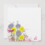 Lemon Yellow Violet Deep Pink Wild Flower Wedding Kaart (Achterkant)