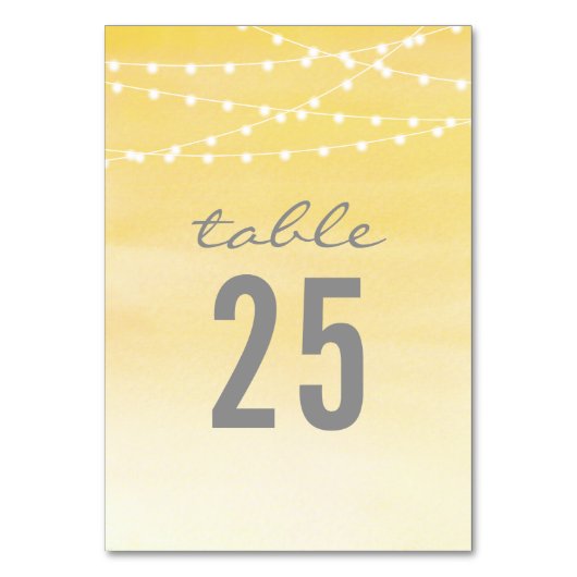 Lemon Yellow Waterverf String Lights Kaart (Voorkant)