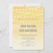 Lemon Yellow Waterverf String Lights Kaart (Voorkant)