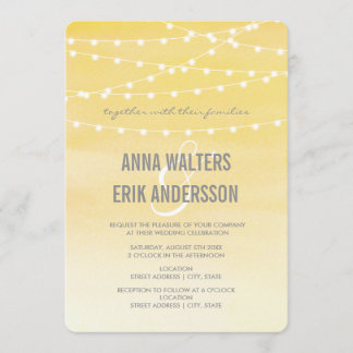 Lemon Yellow Waterverf String Lights Kaart