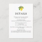 Lemon Yellow Wedding Details Enclosure Kaart (Voorkant)