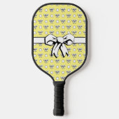 Lemon Yellow White Polka Dots Bows Pickleball Paddle (Achterkant)