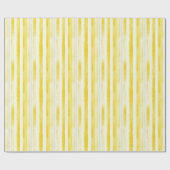 Lemon Yellow White Stripes Birthday Cadeaupapier (Vlak)