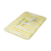 Lemon Yellow White Stripes Butterfly Find Joy Badmat (Gekanteld)