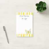 Lemon Yellow White Stripes Butterfly Joy Post-it® Notes (Kantoor)