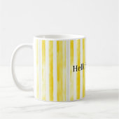Lemon Yellow White Stripes Koffiemok (Links)