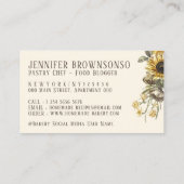 Lemon Yellow Wood Rolling Pin Sunflower Bakery Visitekaartje (Achterkant)