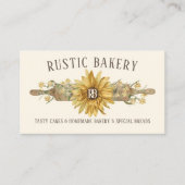 Lemon Yellow Wood Rolling Pin Sunflower Bakery Visitekaartje (Voorkant)