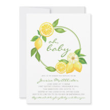 Lemon Yellow Wreath Citrus Polkadot Baby shower