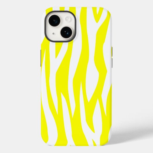 Lemon Yellow Zebra Print Case-Mate iPhone Case (Achterkant)