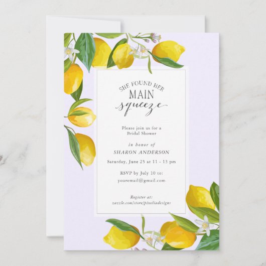 Lemon Ze vond haar belangrijkste knijp Vrijgezelle Kaart (Voorkant)