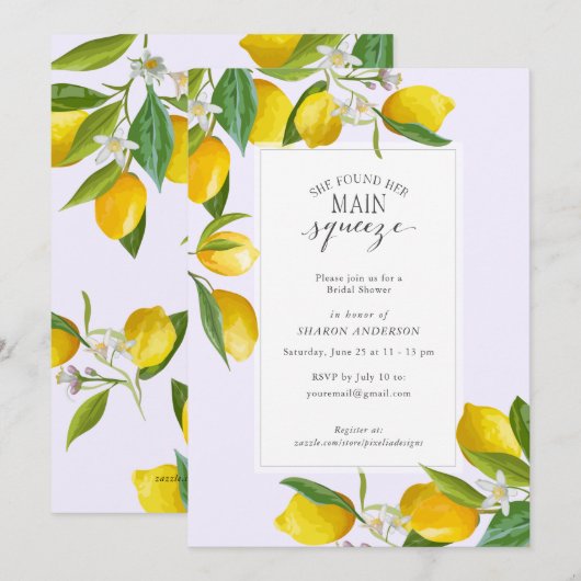 Lemon Ze vond haar belangrijkste knijp Vrijgezelle Kaart (Voorkant / Achterkant)