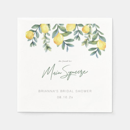 Lemon Ze vond haar hoofdprijs Bruidscadeau  Servet (Voorkant)