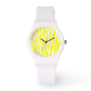 Lemon Zebra Print Horloge
