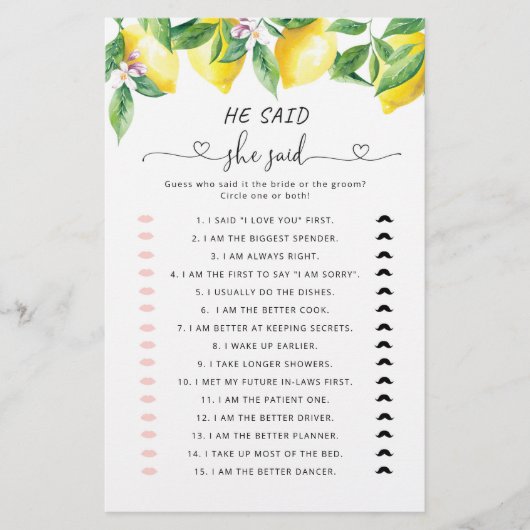 Lemon zei dat ze vrijgezellenfeest game zei (Voorkant)