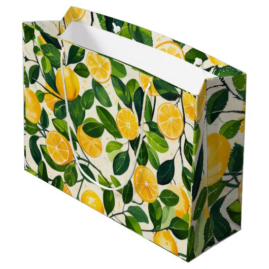 "Lemon Zest Gift Bag" Groot Cadeauzakje (Achterkant Gekanteld)