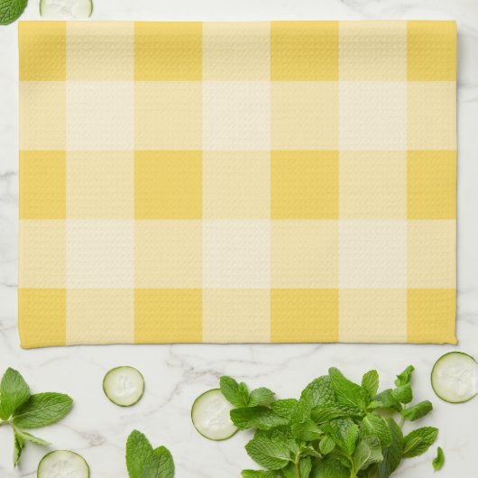 Lemon Zest Gingham patroon Theedoek (Gevouwen)