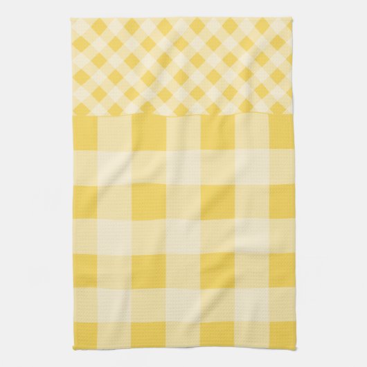 Lemon Zest Gingham patroon Theedoek (Verticaal)