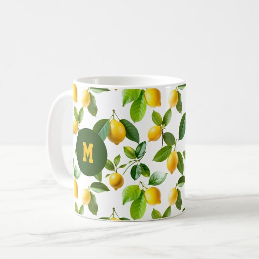 Lemon Zest Pattern Koffiemok (Voorkant links)