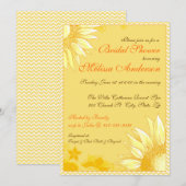 Lemon Zest Yellow Chevron Vrijgezellenfeest Invite Kaart (Voorkant / Achterkant)