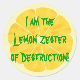 Lemon Zester of Destruction. Ronde Sticker