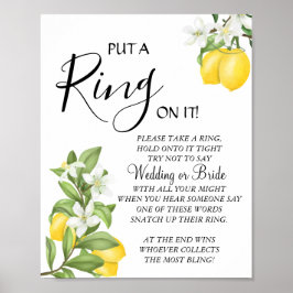 Lemon Zet een Ring vrijgezellenfeest spel teken Poster