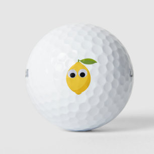 Lemon, zoete vruchten met goede ogen golfballen