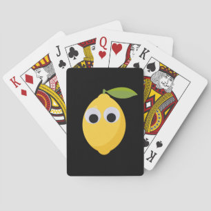 Lemon, zoete vruchten met goede ogen pokerkaarten