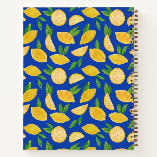 Lemon zomercitrusvruchtpatroon notitieboek (Achterkant)