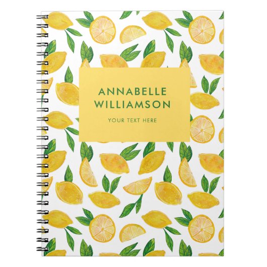 Lemon zomercitrusvruchtpatroon notitieboek (Voorkant)