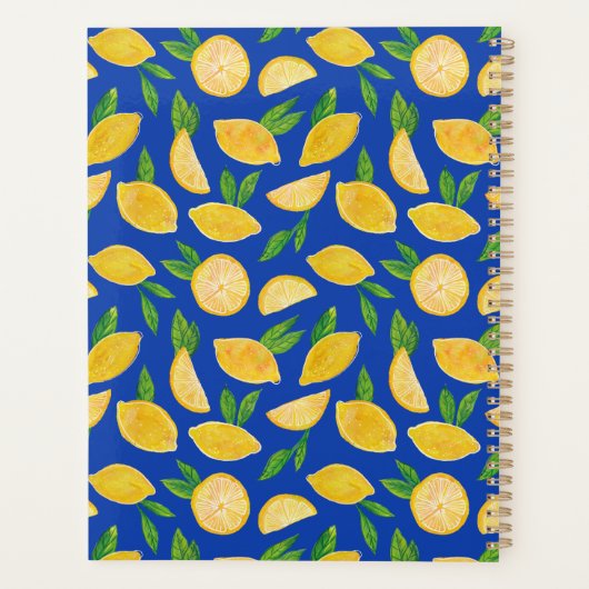 Lemon zomercitrusvruchtpatroon planner (Achterkant)