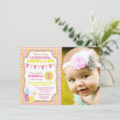 Lemonade 1e verjaardagsfeest Foto Lemonade Party Kaart (Staand voorkant)