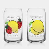 Lemonade & aardbei limonade gepersonaliseerd blikvorm glas (Achterkant)