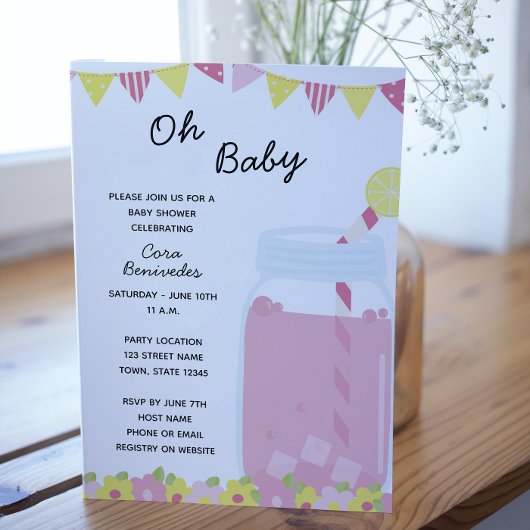 Lemonade Baby shower Uitnodiging