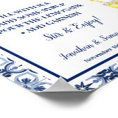 Lemonade Bar Blue Mediterranean Lemons Sign Poster (Hoek)