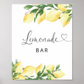 Lemonade Bar Citroen Bloemen Poster (Voorkant)