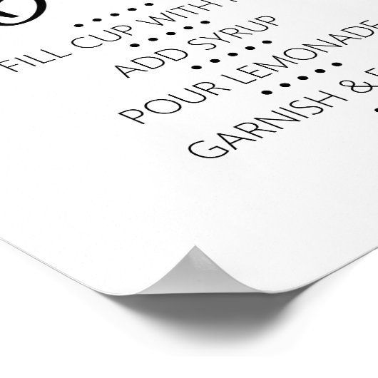 Lemonade Bar Drink Teken Poster (Hoek)