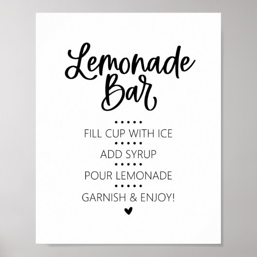 Lemonade Bar Drink Teken Poster (Voorkant)