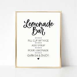 Lemonade Bar Drink Teken Poster