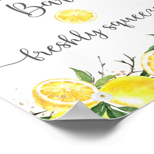 Lemonade Bar Groene Gold Bruiloft Welcome Bord Poster (Hoek)