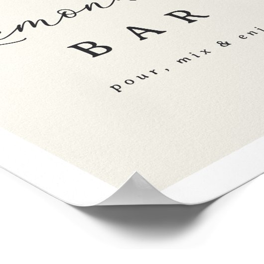 Lemonade Bar Sign – Citrus Party Afdrukbare Decor Poster (Hoek)